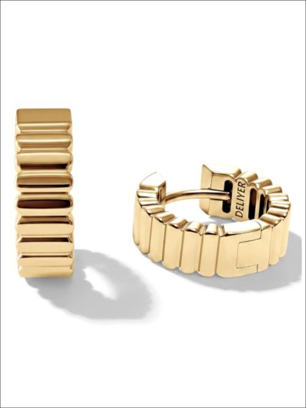 Small Chunky Huggie Hoop Earrings Gold Plated Silver Plated Minimalist